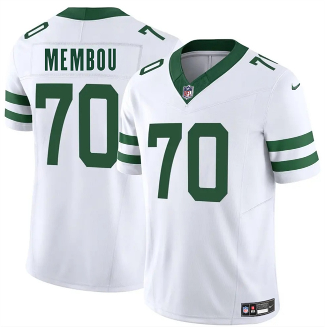 Men's New York Jets #70 Armand Membou White 2025 Draft F.U.S.E. Vapor Limited Stitched Football Jersey