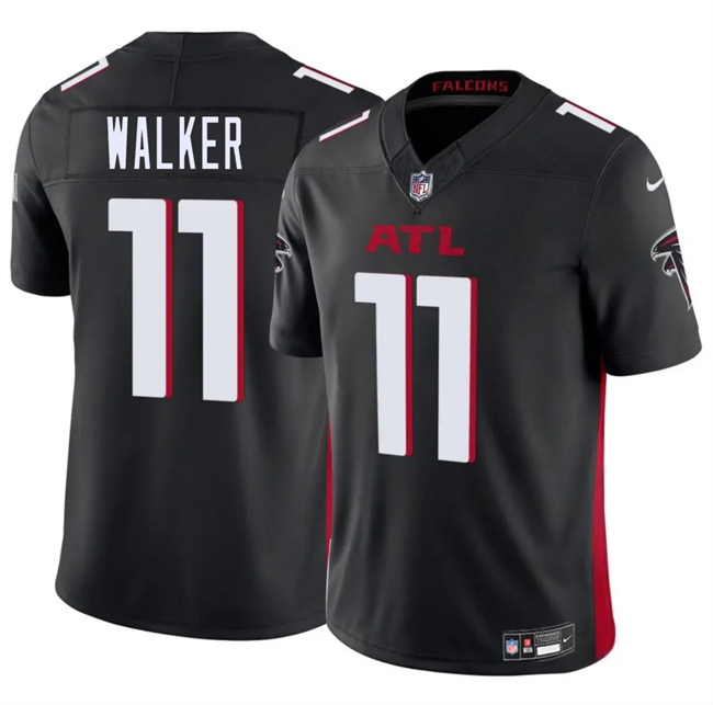 Men's Atlanta Falcons #11 Jalon Walker Black 2025 Draft F.U.S.E. Vapor Limited Stitched Football Jersey
