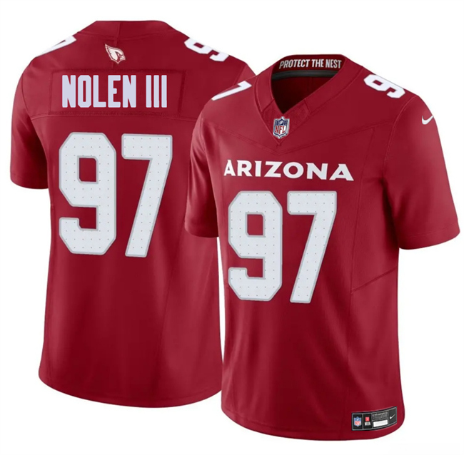Men's Arizona Cardinals #97 Walter Nolen III Red 2025 Draft F.U.S.E. Vapor Limited Stitched Jersey