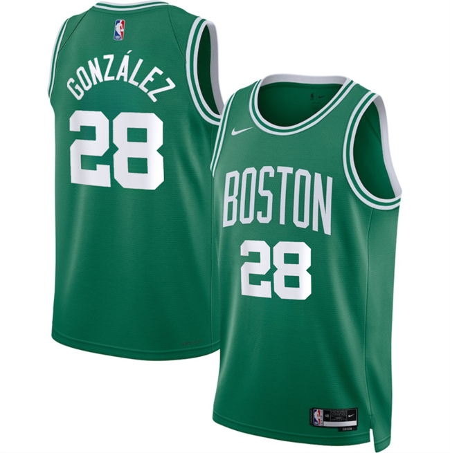 Men's Boston Celtics #28 Hugo Gonzalez Kelly Green 2025 Draft Icon Edition Stitched Basketball Jersey
